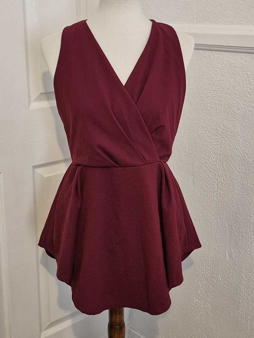 Purple Snow Wine-Red Wrap Romper